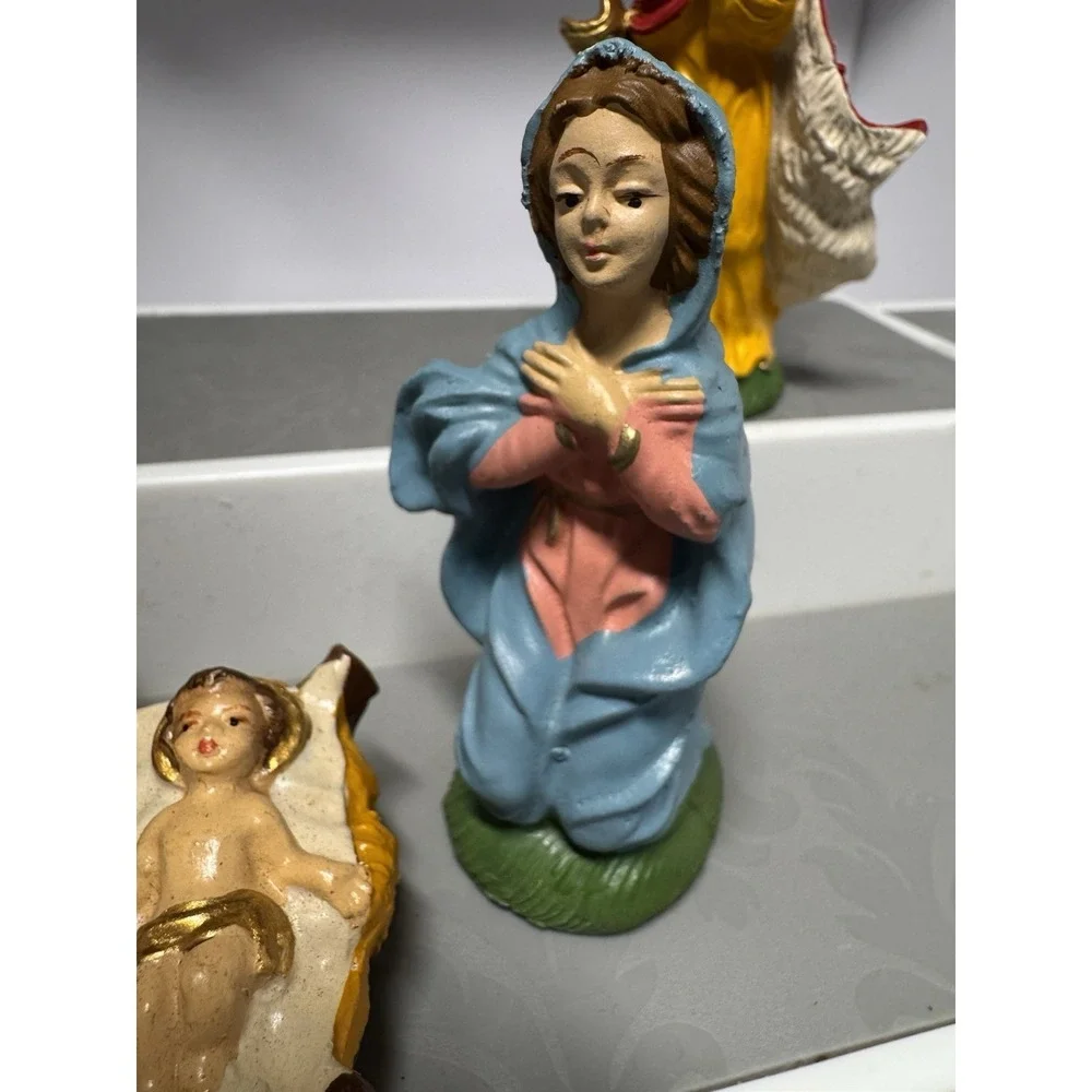 VTG‎ Nativity Italy 5 Pc Chalkware Replacements Christmas Decoration 1950s 4